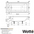 Ванна чугунная Wotte Line 150х70 без ножек