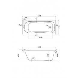 Ванна 150х70 акриловая Santek Тенерифе