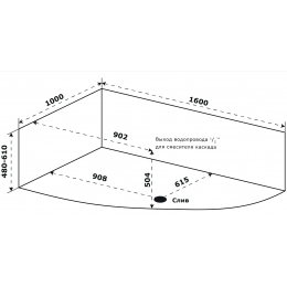 Ванна 160х100 акриловая Azario Микона левая