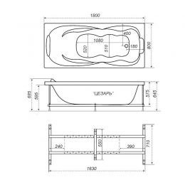Ванна 180х80 акриловая TRITON Цезарь