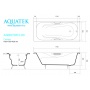 Ванна 170x75 чугунная Aquatek Гамма (в комплекте с 4 ножками и 2-мя ручками)