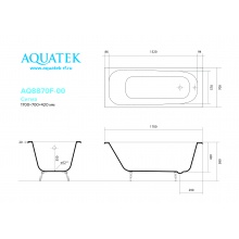 Ванна чугунная Aquatek Сигма 170x70 (в комплекте с 4 ножками)