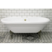 Ванна 175х80 акриловая Radomir Леонесса на ножках лилия со сливом-переливом, золото