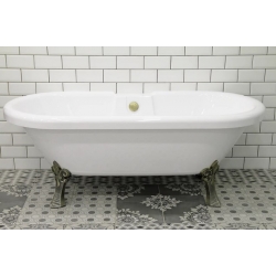 Ванна 175х80 акриловая Radomir Леонесса на ножках лилия со сливом-переливом, золото