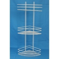 Полка MIXLINE 3-ярус угловая овал высокая (белая)