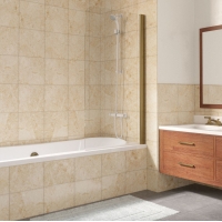 Шторка на ванну Vegas Glass EV Lux 75 05 01 R профиль бронза, стекло прозрачное