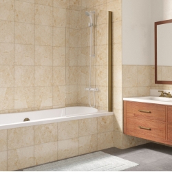 Шторка на ванну Vegas Glass EV Lux 75 05 01 R профиль бронза, стекло прозрачное