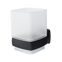 Стеклянный стакан с настенным держателем черный GEM  AM.PM.