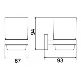 Стакан для зубных щеток black Timo Selene