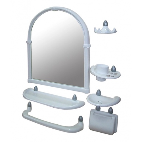 Набор для ванной комнаты Олимпия с зеркалом 6 предметов купить в интернет магазине Санрай73