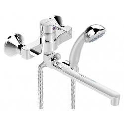 Смеситель для ванны Vidima LOGIK BA280AA, однорычажный, длинный излив, ручной душ