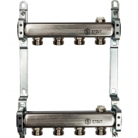 Коллекторная группа Stout SMS-0922 1"х3/4" 4 выхода, без расходомеров, без регулировки