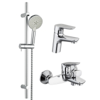 Набор AM.PM Origin Bit. Смеситель для раковины. Смеситель для ванны и душа. Ручной душ, штанга