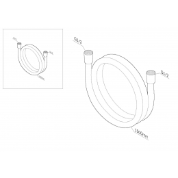 Шланг для душа AM.PM F0415100, 150 см, с шарнирным соединением, хром