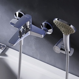 Смеситель для ванны с душем Am.Pm Gem F90A15000, однорычажный, коротный излив