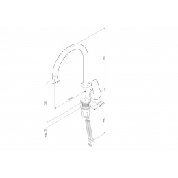 Смеситель для кухни AM.PM Like F8007100, однорычажный, высокий излив