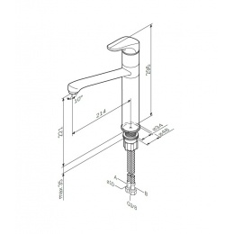 Смеситель для кухни AM.PM Joy F8500032, однорычажный, высокий излив