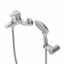 Смеситель для ванны и душа AM.PM Joy F85E15000, однорычажный, короткий излив, ручной душ