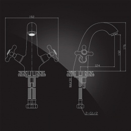 Смеситель для умывальника Elghansa RETRO CHROME 1902754 двухвентильный