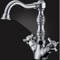 Смеситель для умывальника Elghansa PRAKTIC CHROME 19A2660, высокий излив, двухвентильный