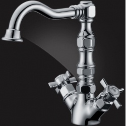 Смеситель для умывальника Elghansa PRAKTIC CHROME 19A2660, высокий излив, двухвентильный