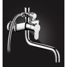 Душевая система Elghansa SHOWER SET 2306683-2C Set-25, однорычажная, излив, стойка, верхний и ручной