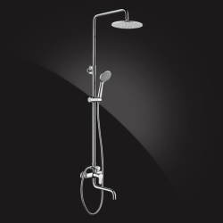 Душевая система Elghansa SHOWER SET 2306683-2L Set-14, однорычажная, излив, стойка, верхний и ручной
