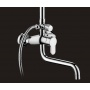 Душевая система Elghansa SHOWER SET 2308883-2L Set-21, однорычажная, излив, стойка, верхний и ручной