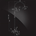 Душевая система Elghansa PRAKTIC 2312660-2F, двухвентильная, излив, верхний душ, стойка, ручной душ