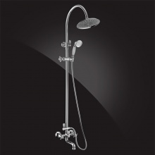 Душевая система Elghansa PRAKTIC 2312660-2F, двухвентильная, излив, верхний душ, стойка, ручной душ