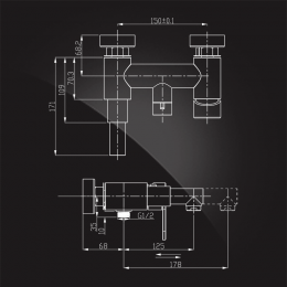 Смеситель для ванны Elghansa DYNAMIC 2336338, однорычажный, выдвижной излив,  душевой комплект