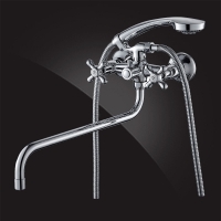 Смеситель для ванны Elghansa RETRO CHROME 2702754-R, двухвентильный, длинный излив, душевой комплект