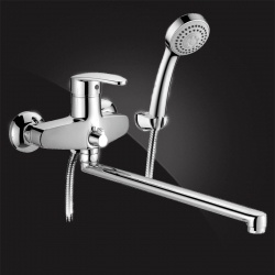 Смеситель для ванны Elghansa STALLE 5301521, однорычажный, длинный излив, душевой комплект