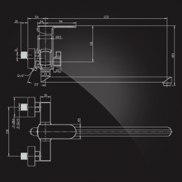 Смеситель для ванны Elghansa SCARLETT NEW 5322245, однорычажный с длинным изливом и душевым комплект