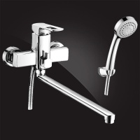 Смеситель для ванны Elghansa SCARLETT NEW 5322245, однорычажный с длинным изливом и душевым комплект