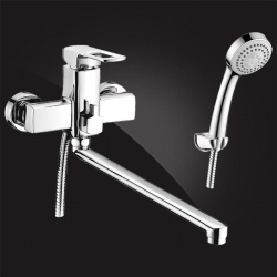 Смеситель для ванны Elghansa SCARLETT NEW 5322245, однорычажный с длинным изливом и душевым комплект