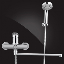 Смеситель для ванны Elghansa MONICA NEW 5322319 однорычажный, длинный излив, душевой комплект