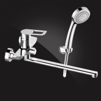 Смеситель для ванны Elghansa BRUNN NEW 5382306, однорычажный, длинный излив, душевой комплект