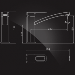 Смеситель для кухни Elghansa SCARLETT NEW 5622245, средний излив, однорычажный