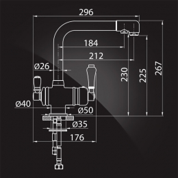 Смеситель для кухни Elghansa KITCHEN Pure Water 56A5740, выход для фильтра, высокий излив, рычажный
