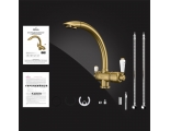 Смеситель для кухни Elghansa KITCHEN Pure Water 56A5840-Bronze, выход для фильтра, высокий излив