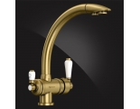 Смеситель для кухни Elghansa KITCHEN Pure Water 56A5840-Bronze, выход для фильтра, высокий излив