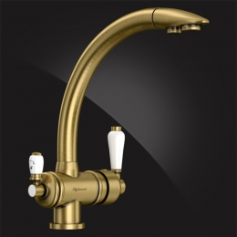 Смеситель для кухни Elghansa KITCHEN Pure Water 56A5840-Bronze, выход для фильтра, высокий излив
