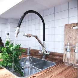 Смеситель для кухни Elghansa KITCHEN Pure Water 56B5128, выход для фильтра, длинный гибкий излив