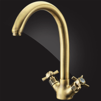 Смеситель для кухни Elghansa PRAKTIC BRONZE 5902660-Bronze, высокий излив, двухвентильный, бронза