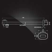 Кронштейн для верхнего душа Elghansa SoftLine CR-54 настенный, плоский, 400х 40х15 мм, хром