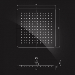 Верхний душ Elghansa SHOWER HEAD MQ-230, 1 режим, 300х300, хром