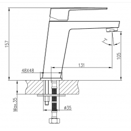 Смеситель для умывальника ESKO Berlin BR26, однорычажный, литой излив