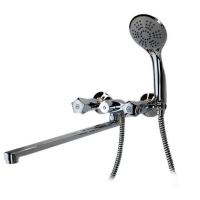 Смеситель для ванны ESKO Moscow MS31 двухвентилиный, длинный излив, с душевым комплектом