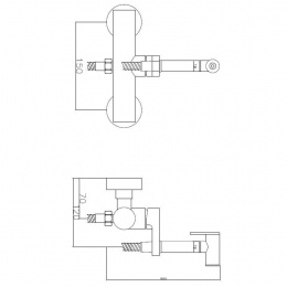 Смеситель с гигиеническим душем ESKO SMH08, настенный монтаж